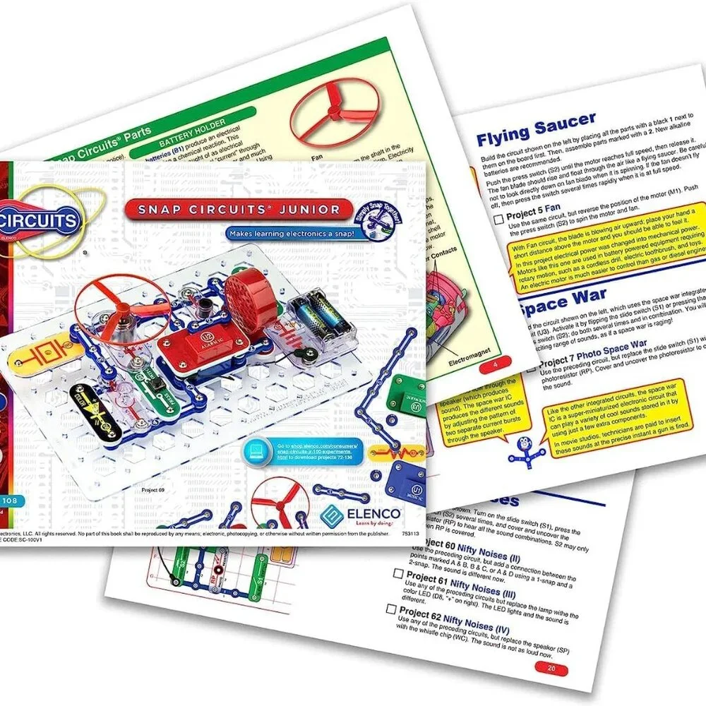 Jr. SC-100 Electronics Exploration Kit, Over 100 Projects, Full Color Project Ma - Picture 11 of 16